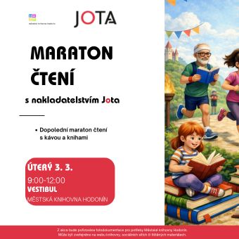 Dopolední maraton čtení s kávou a knihami s nakladatelstvím Jota.